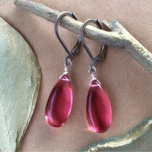 Tourmaline pink tone quartz Silver Earrings Sundance Charm